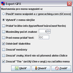 Export GPX